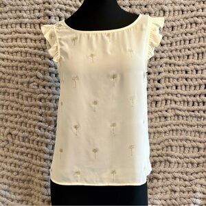 WESTMOON Cream Ruffled Cap Sleeve Blouse Size Medium